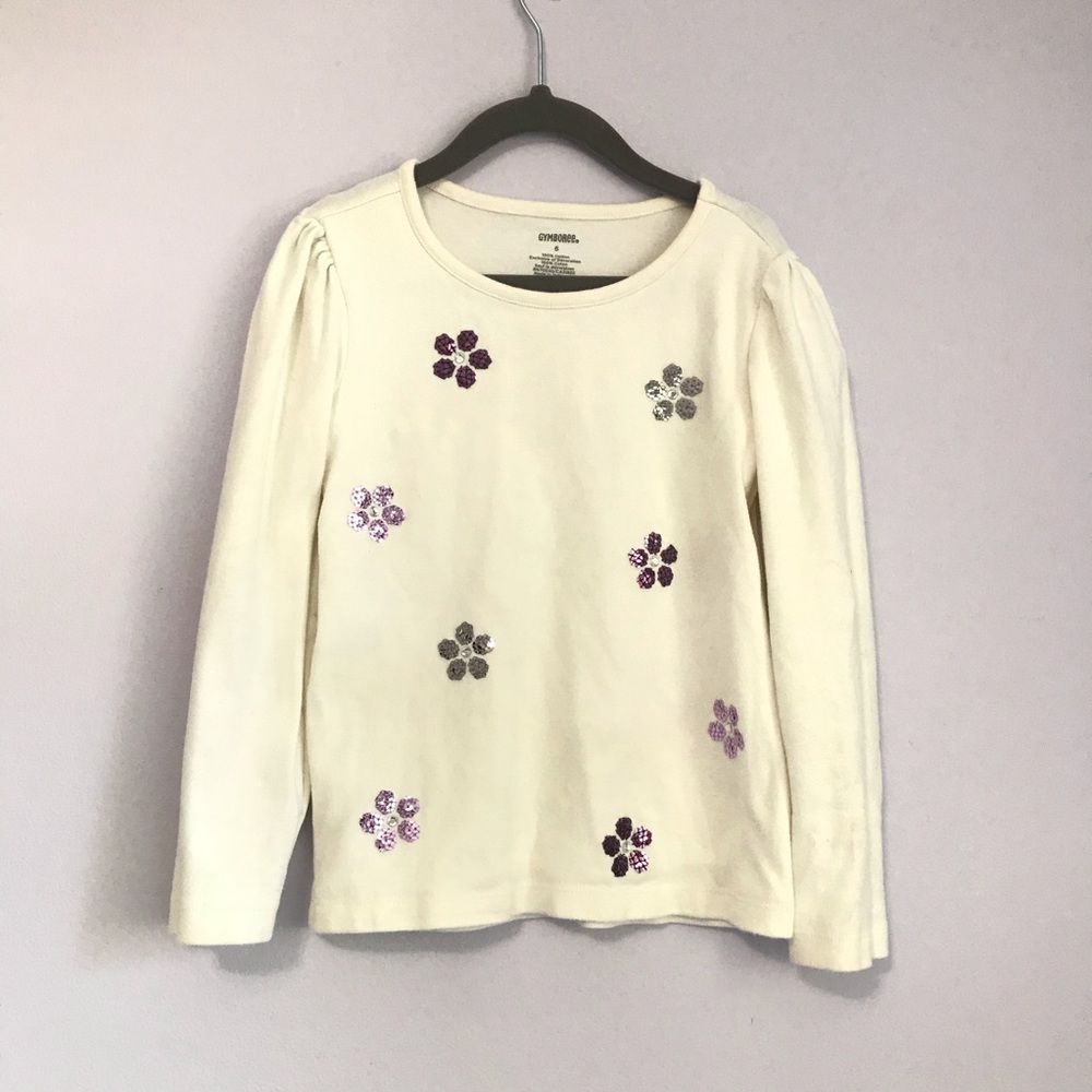 Gymboree Girls Long Sleeve Sequin Shirt